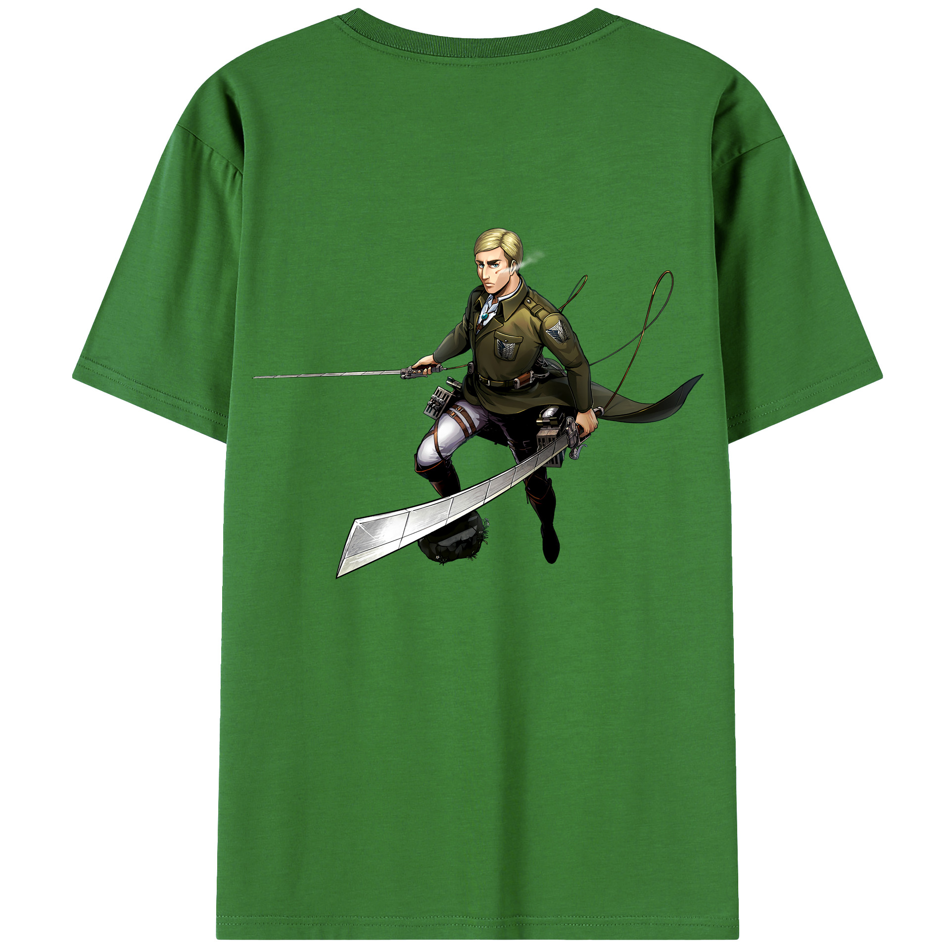 （画像用） 進撃の巨人 エルヴィン・スミス Attack on Titan Erwin Smith レディース半袖Tシャツ(バックプリント)